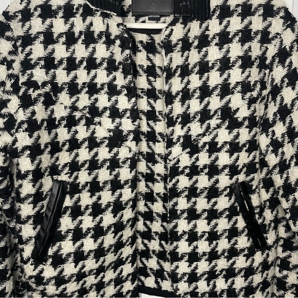Blank NYC Houndstooth Black and White Jacket Coat Extra Small - Picture 3 of 6